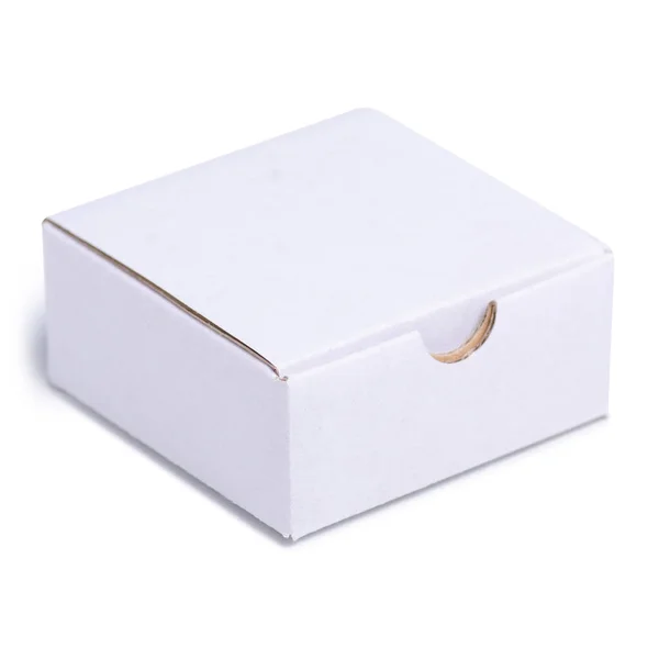 Caja blanca de cartón — Foto de Stock