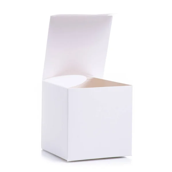 Caja blanca de cartón — Foto de Stock