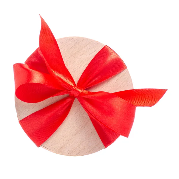 Box with red ribbon bow gift — Stock Photo, Image
