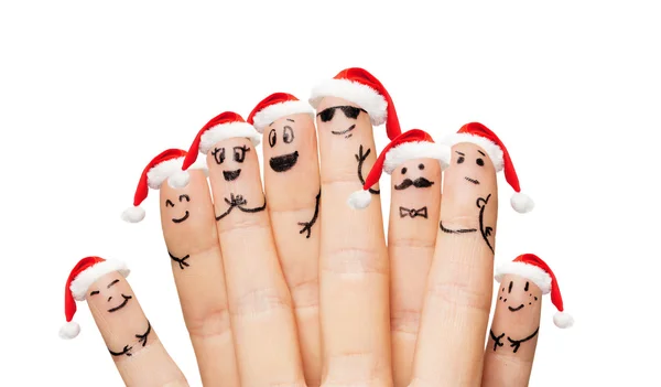 Close up of hands and fingers with smiley faces — Stock Photo, Image