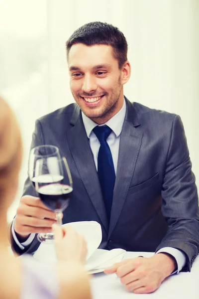 Young man looking at girlfriend or wife — Stock Photo, Image