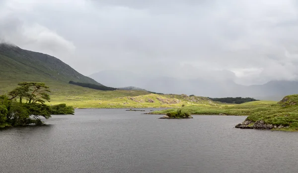 Vue sur l'île dans le lac ou la rivière à ireland — Photo