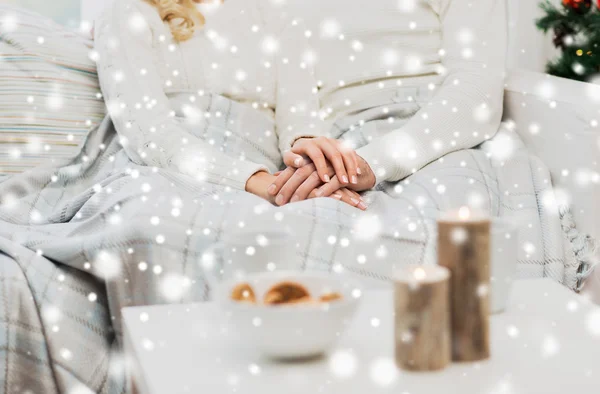 Close up of happy couple at home for christmas — Stock Image Close up of happy couple at home for christmas Stock Image