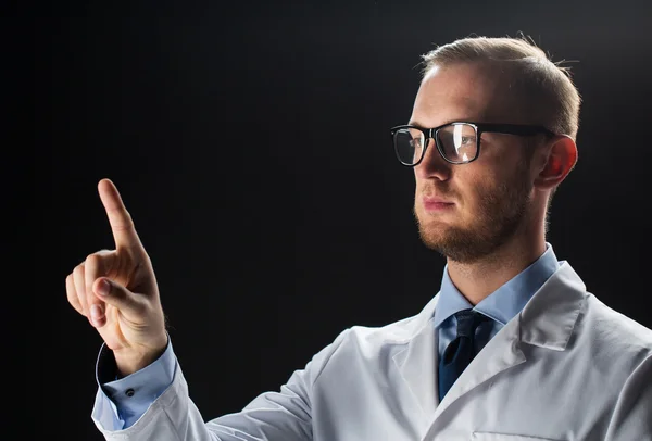 Close up of male doctor in white coat — Stock Photo, Image