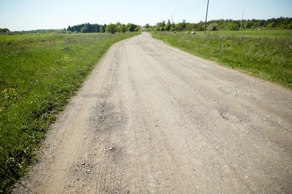 Сільська дорога влітку — стокове фото