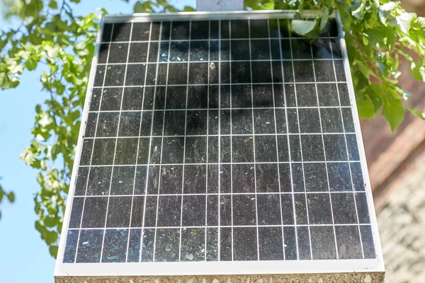 Close up van solar batterij of cel buitenshuis — Stockfoto