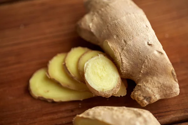 Close up of ginger root on wooden table — Stock Photo, Image