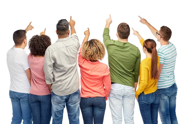 Group of people pointing to something — Stock Photo, Image