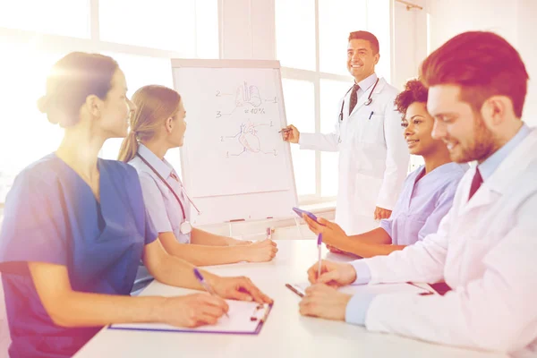Grupa lekarzy na prezentacji w szpitalu — Zdjęcie stockowe