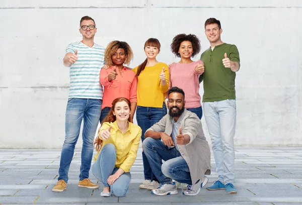 International group of people showing thumbs up — Stock Photo, Image