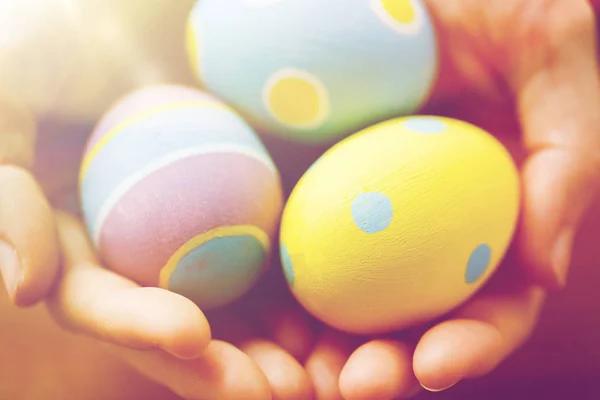 Close up of colored easter eggs — Stock Photo, Image