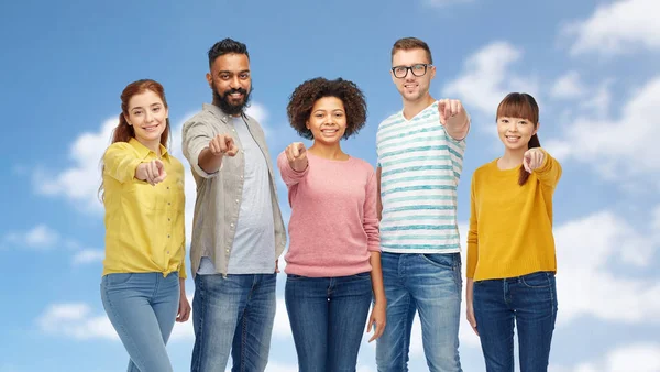 International group of people pointing on you — Stock Photo, Image