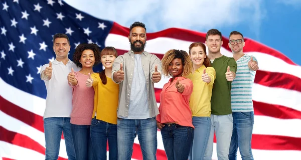 International group of people showing thumbs up — Stock Photo, Image