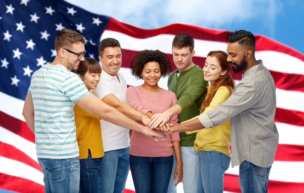 International group of happy people holding hands — Stock Photo, Image