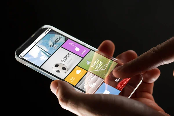 Nahaufnahme mit Apps auf dem Smartphone — Stockfoto
