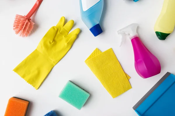 Cleaning stuff on white background — Stock Photo, Image