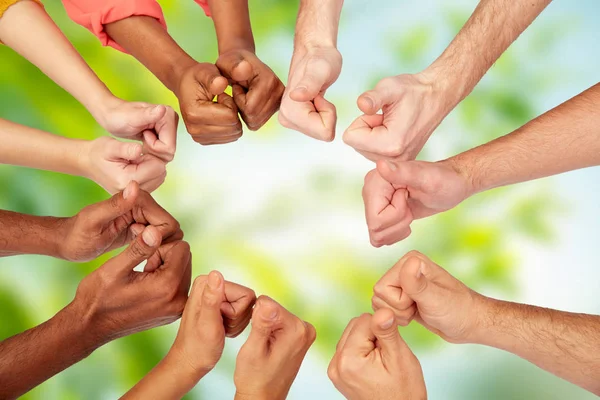 Hands of international people showing thumbs up — Stock Photo, Image