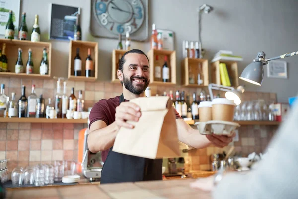 Man of ober portie klant bij koffie shop — Stockfoto