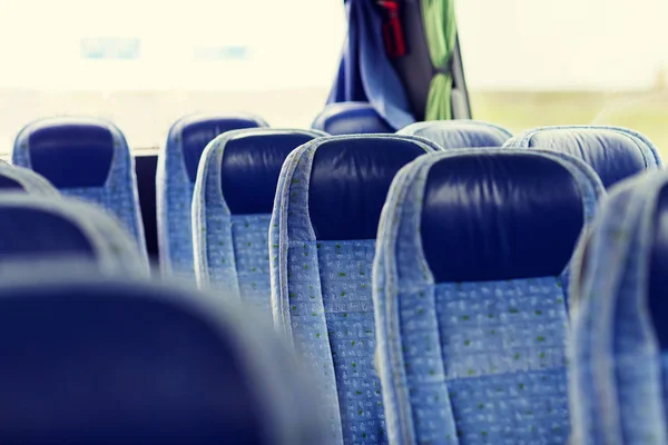 Viaje interior del autobús y asientos —  Fotos de Stock