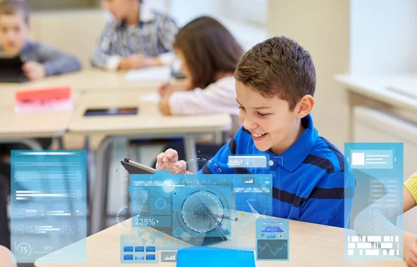 School kids with tablet pc in classroom — Stock Photo, Image