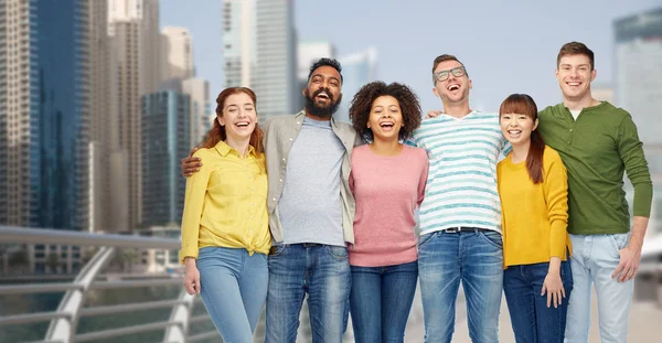 International group of happy people in dubai — Stock Photo, Image