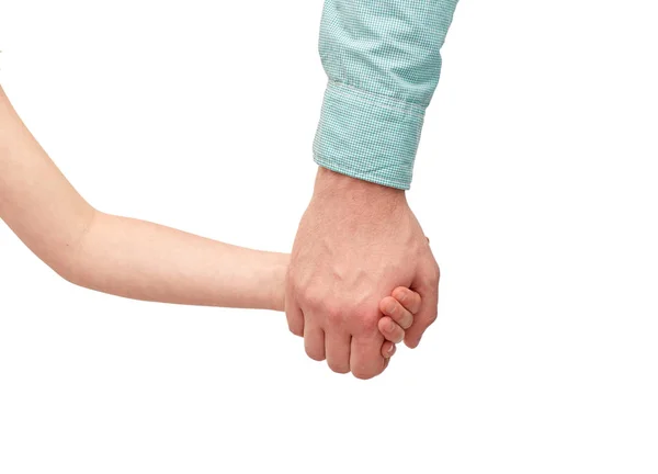 Szczęśliwy ojciec i dziecko trzymając się za ręce — Zdjęcie stockowe