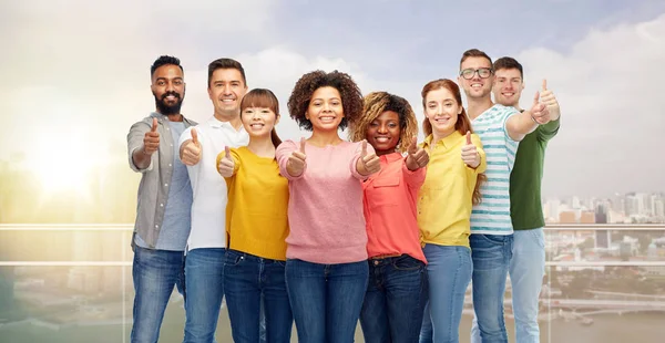 International group of people showing thumbs up — Stock Photo, Image