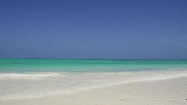 Playa en la orilla del océano Índico en zanzíbar, tanzania — Vídeos de Stock