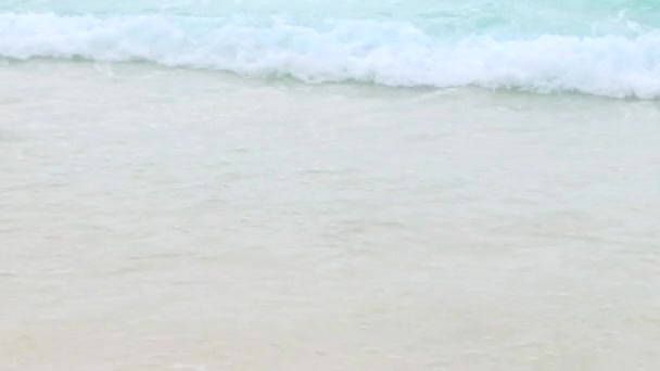 Mer ou océan Indien vagues sur la plage seychelles — Video