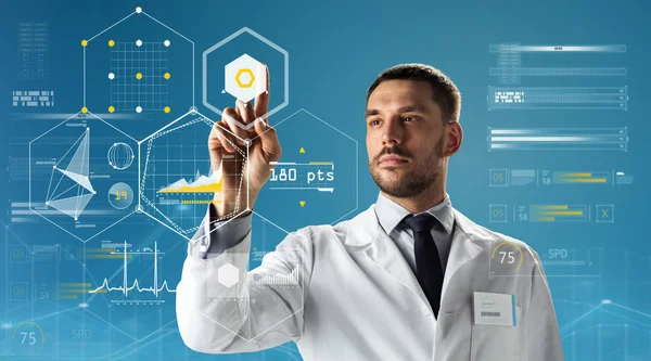 Doctor or scientist in white coat — Stock Photo, Image