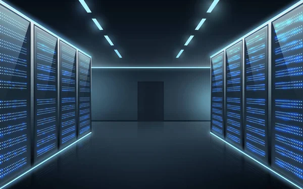 Futuristic server room — Stock Photo, Image