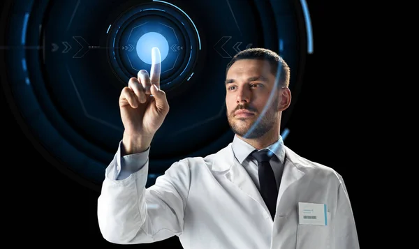 Lékař nebo vědec s virtuální projekce — Stock fotografie