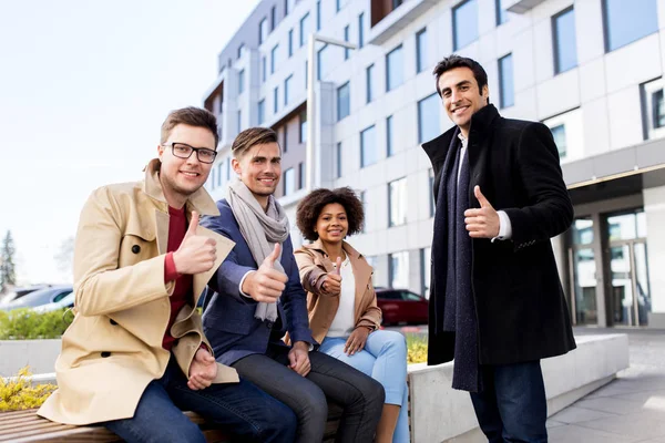 International business team showing thumbs up — Stock Photo, Image