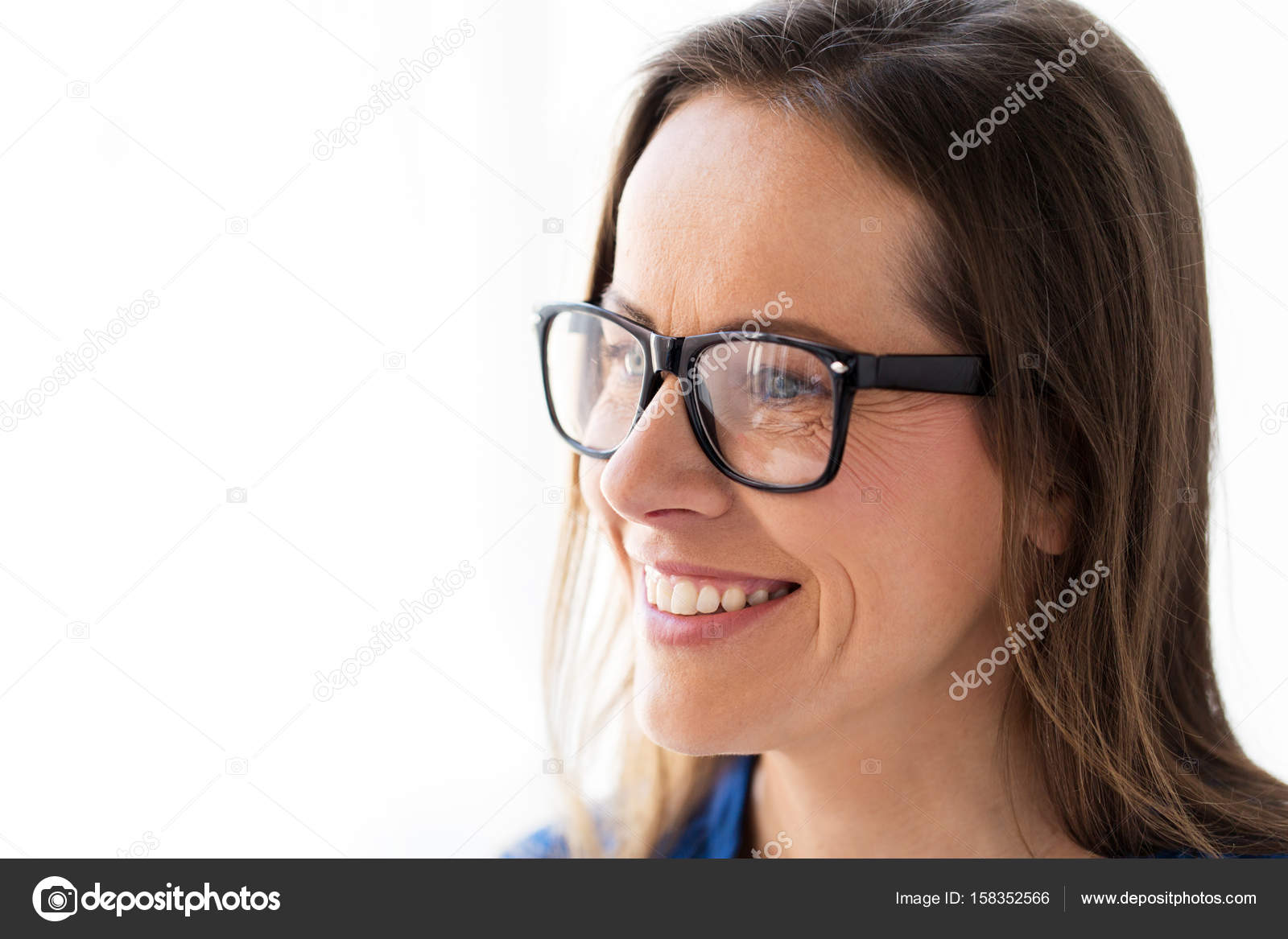 happy smiling middle aged woman at home Stock Photo