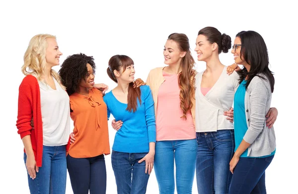 International group of happy women hugging — Stock Photo, Image