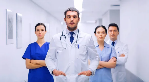 group of medics or doctors at hospital