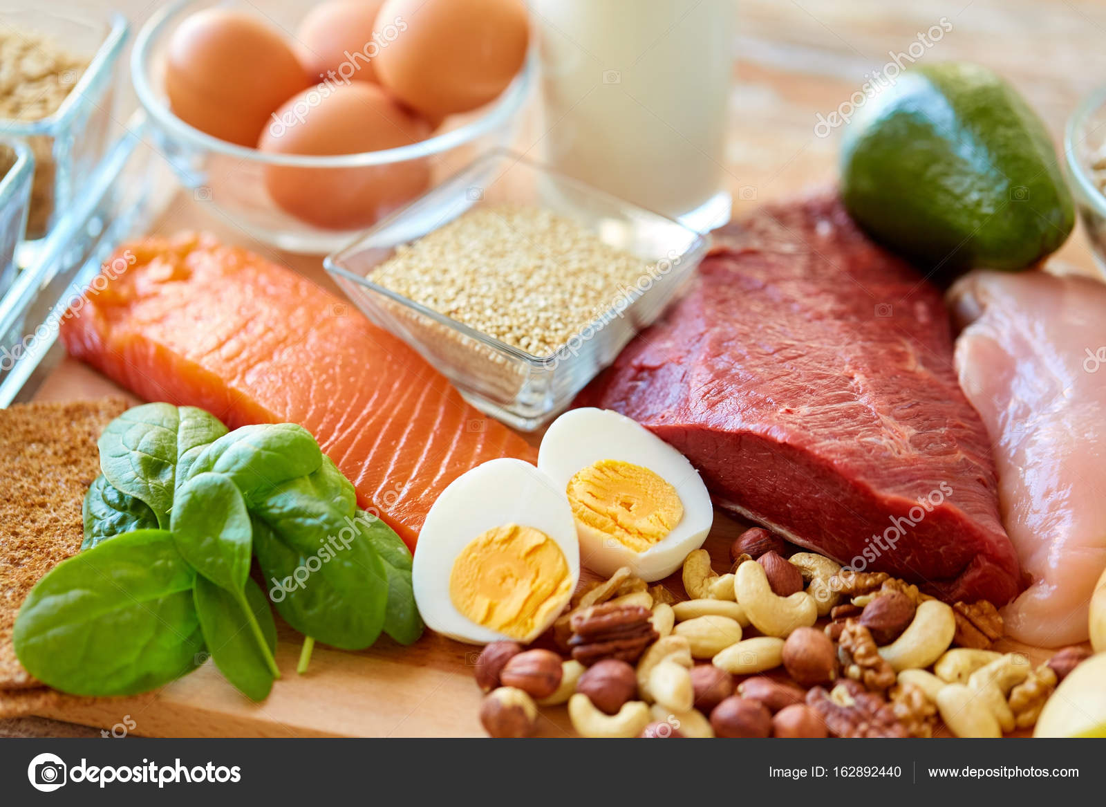 Natural protein food on table Stock Photo by ©Syda_Productions 162892440