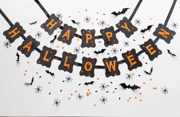 Happy halloween party zwart papier garland — Stockfoto