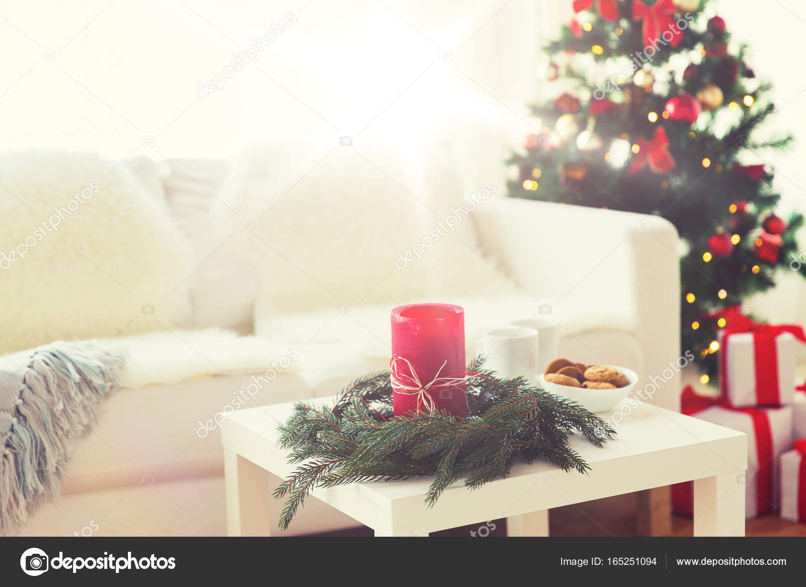 How To Decorate A Sofa Table For Christmas Baci Living Room