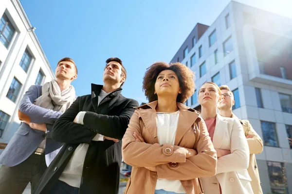 International group of people on city street — Stock Photo, Image