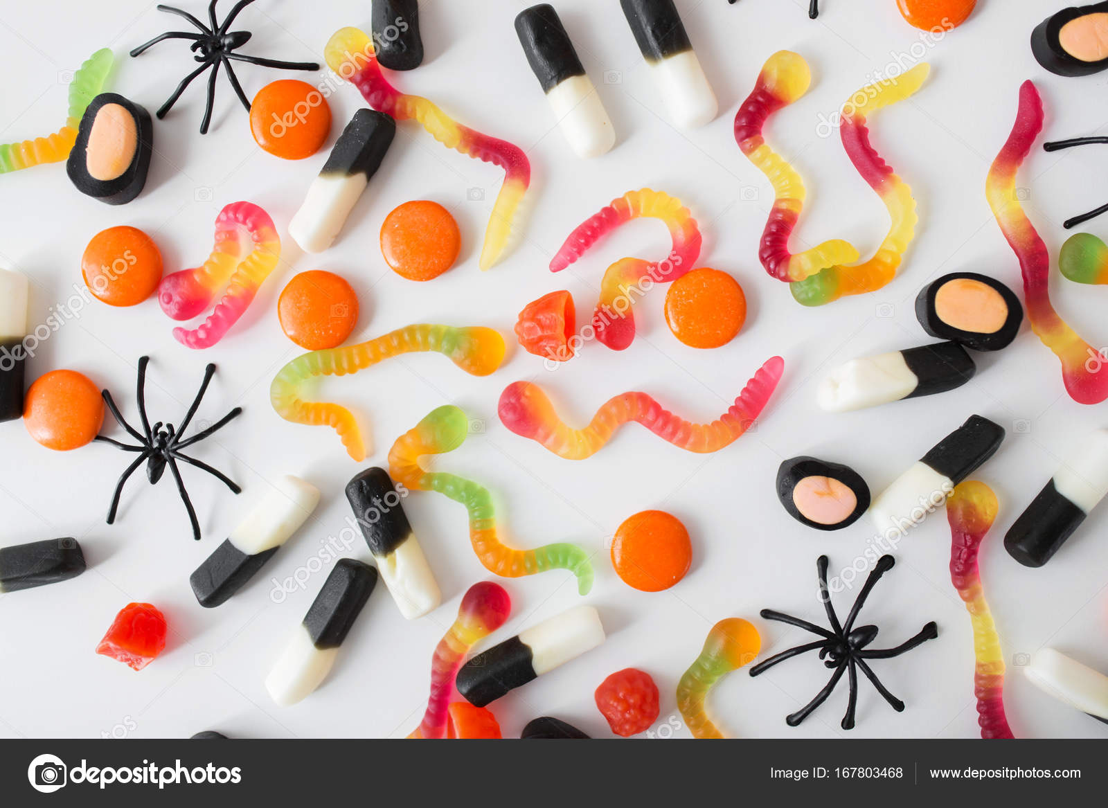 Gummy worms and jelly candies for halloween party Stock Photo by ©Syda ...