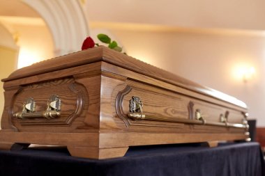 coffin at funeral in church clipart