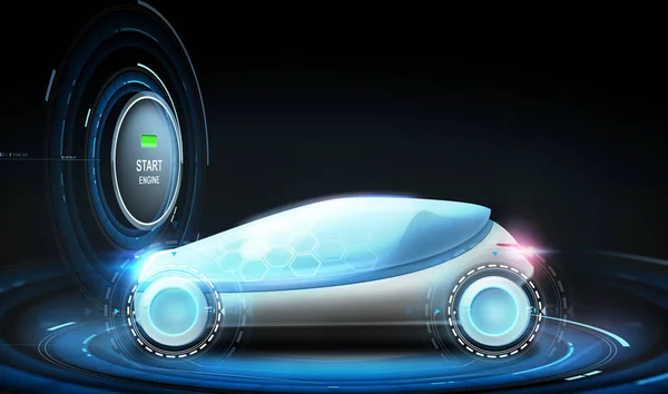 エコのアイコンが付いている未来のコンセプト車 — ストック写真