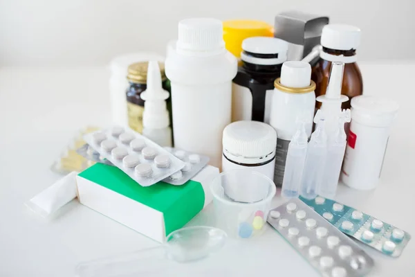 Packs of different pills and medicine — Stock Photo, Image