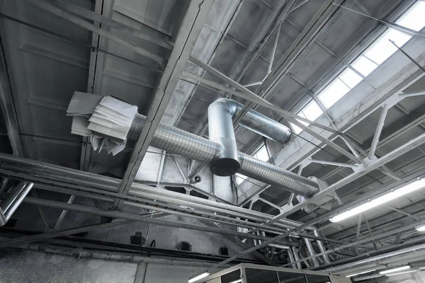 Ventilation pipes at factory shop — Stock Photo, Image