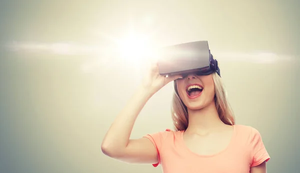 Vrouw in virtual reality headset of 3D bril — Stockfoto