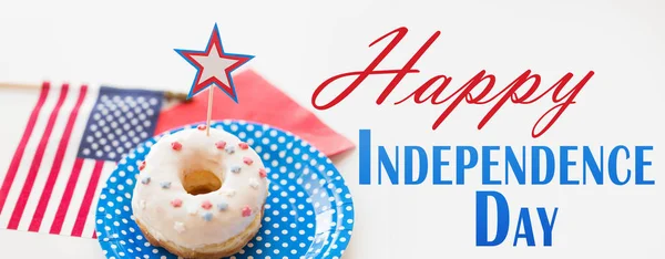 Donut mit Sternendekoration am Unabhängigkeitstag — Stockfoto