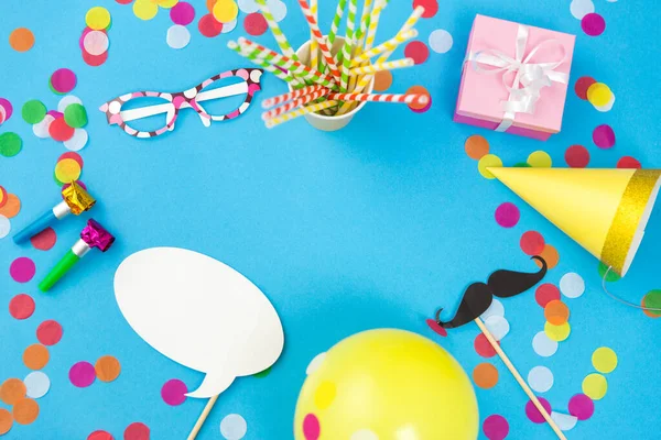 Pink birthday gift and party props — Stock Photo, Image