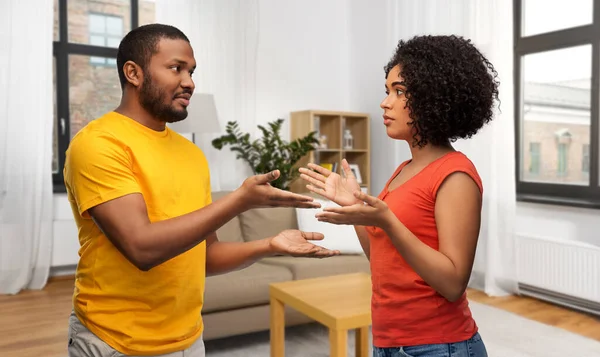 African american couple having argument at home — ストック写真