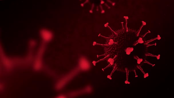 Koronavirüs hücre sanal modeli siyah arkaplan üzerinde — Stok video